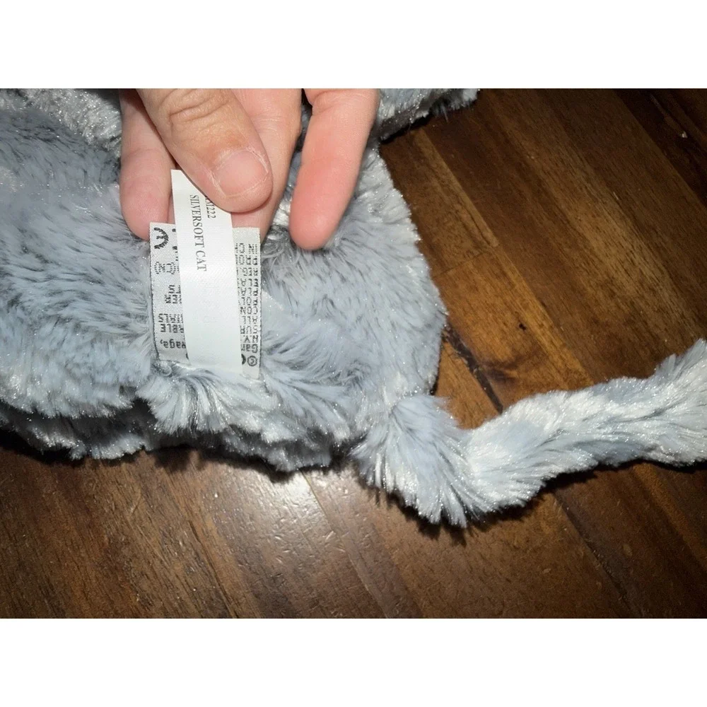Ganz Webkinz Silversoft Cat HM222 Plush Stuffed Kitty Grey White Soft No Code